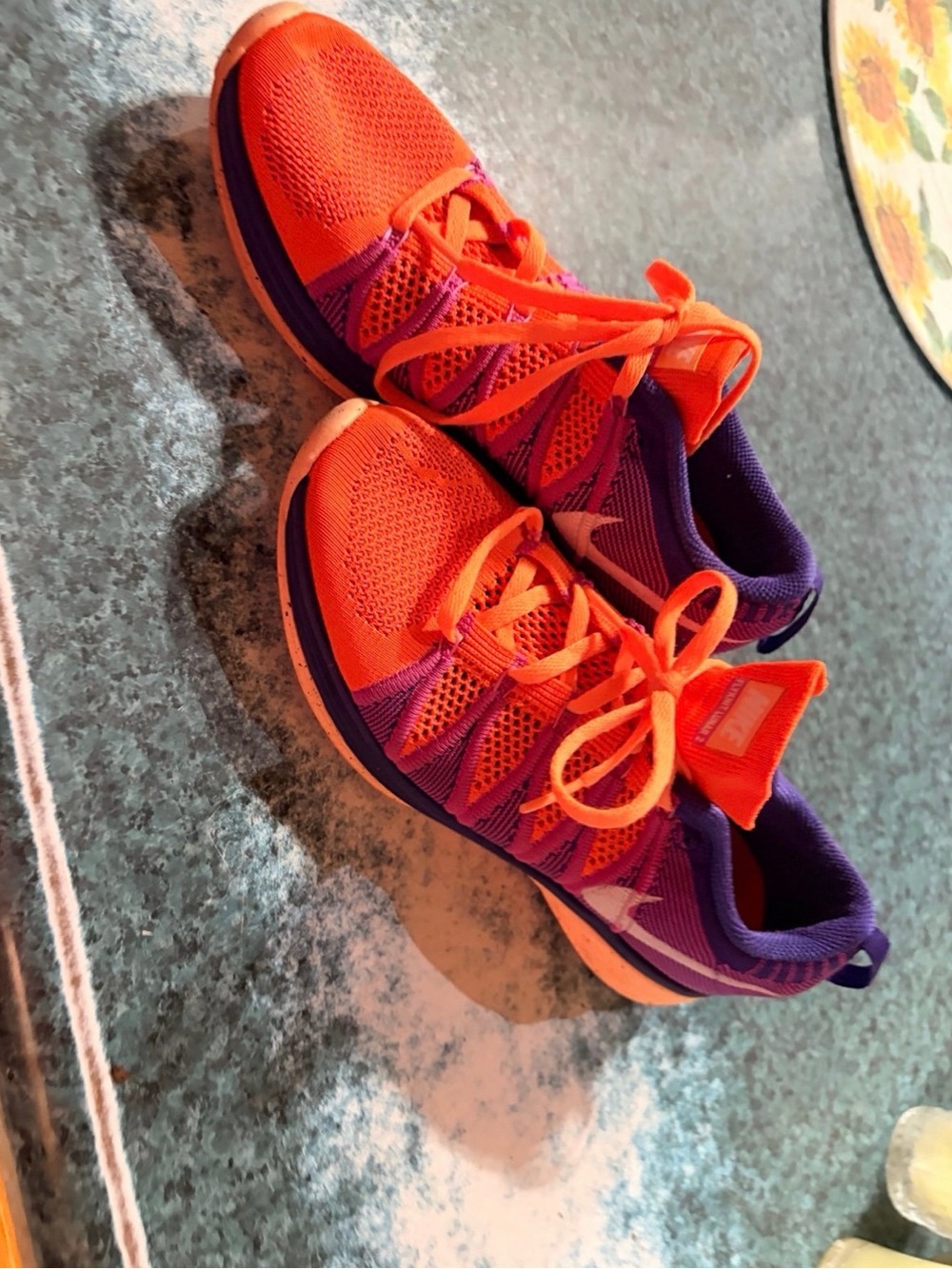 Woman’s Athletic Sneakers - Bright Orange & Purple